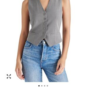Steve Madden Charcoal Pinstripe Vest